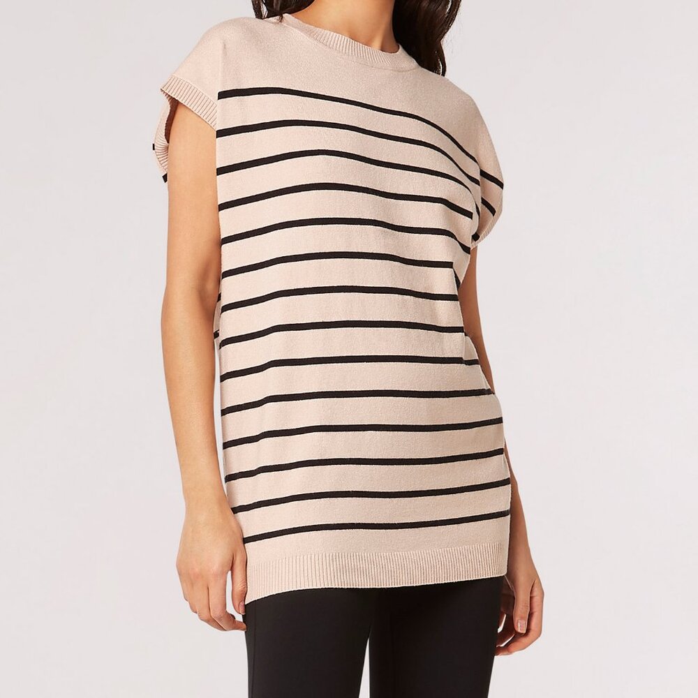 Cap Sleeve Breton Stripe Sweater
